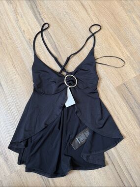 Urban Outfitters Black Ring-Front Tank Top